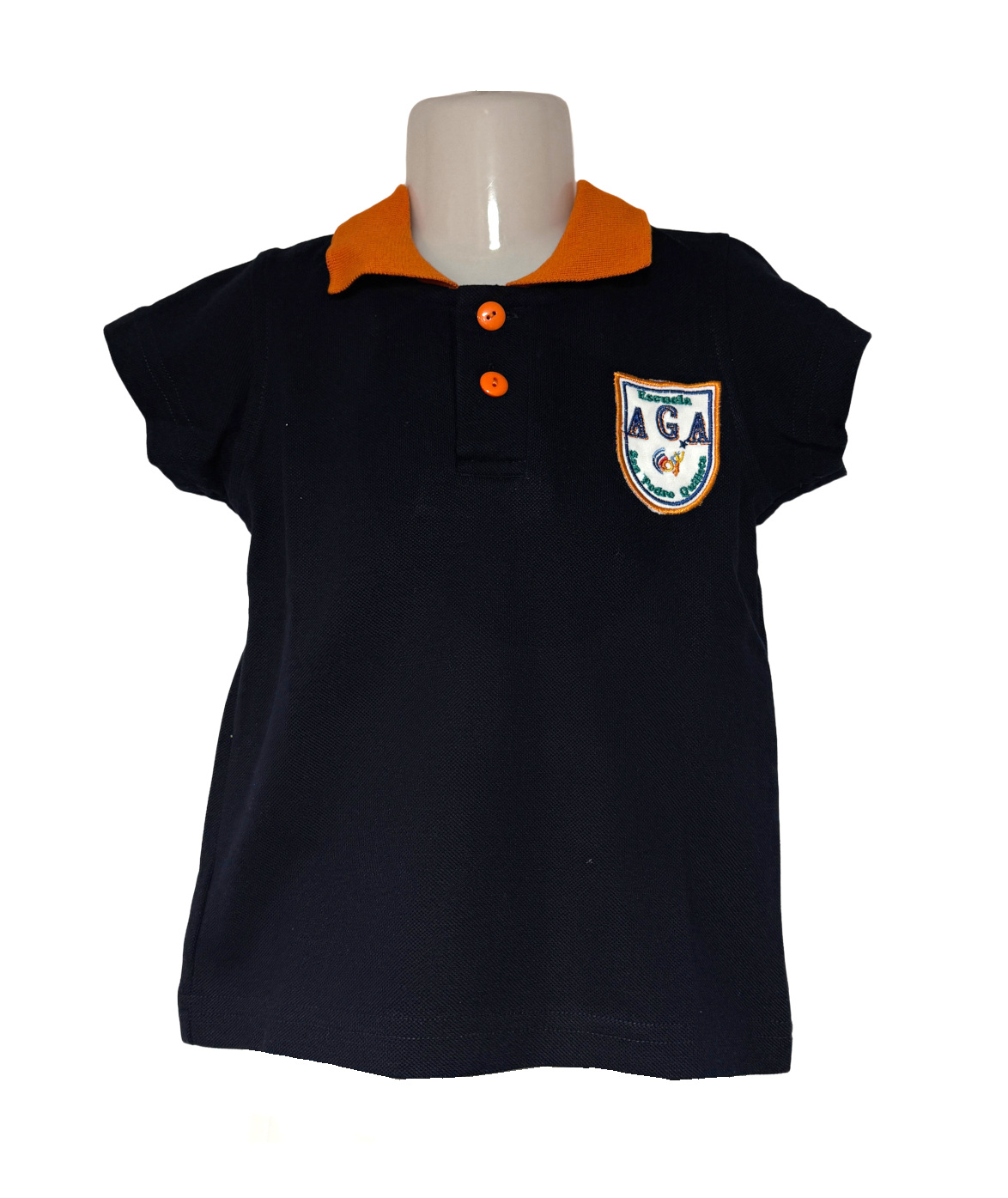 polera pique manga corta naranja
