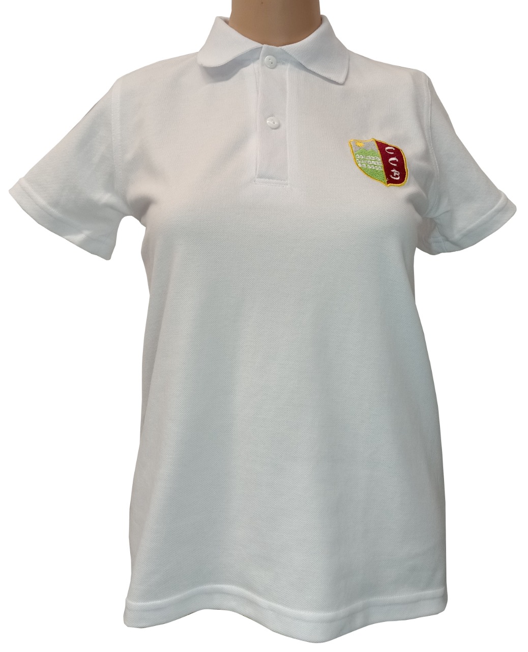 polera pique manga corta blanca