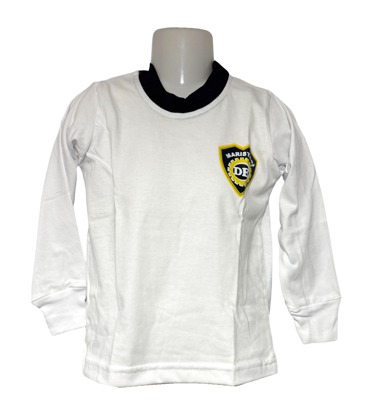 polera polo manga larga blanca