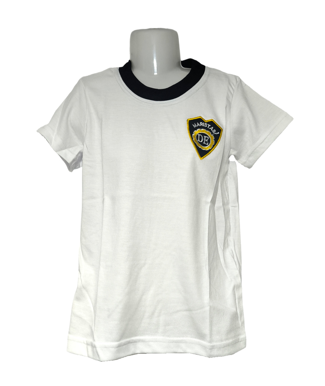 polera polo manga corta blanca