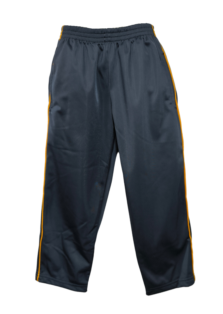Pantalon buzo azul marino linea amarilla