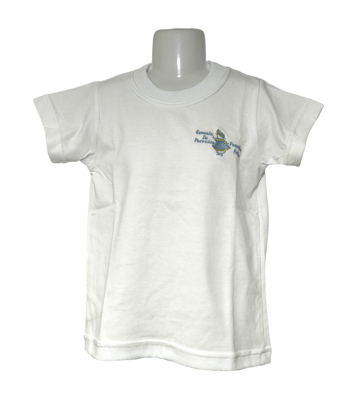 polera polo manga corta blanca